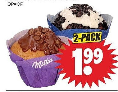 Oreo of Milka muffins 2-pack