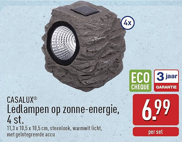 Ledlampen op zonne-energie, 4st.