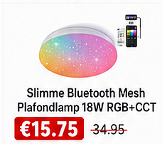 Slimme Bluetooth Mesh Plafondlamp 18W RGB+CCT