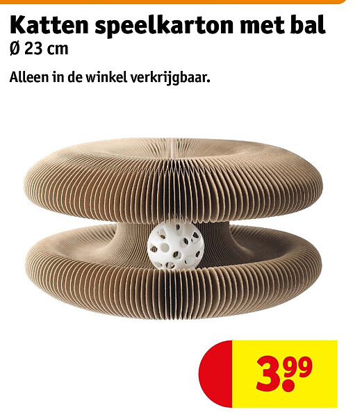 Katten speelkarton met bal