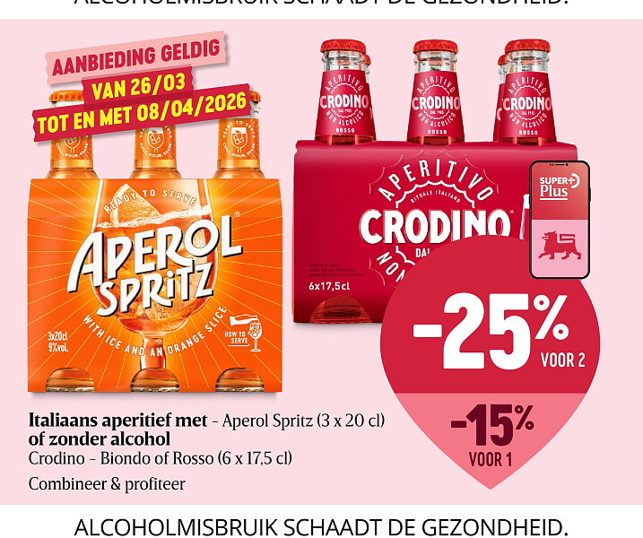 Italiaans aperitief met - Aperol Spritz (3 x 20 cl) of zonder alcohol