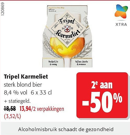 Tripel Karmeliet sterk blond bier 8,4 % vol 6 x 33 cl