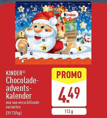 KINDER® Chocoladeadvents kalender