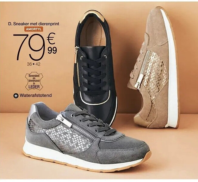 Sneaker afgewerkt met dierenprint