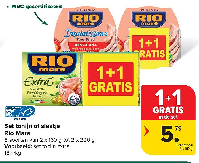Set tonijn of slaatje Rio Mare