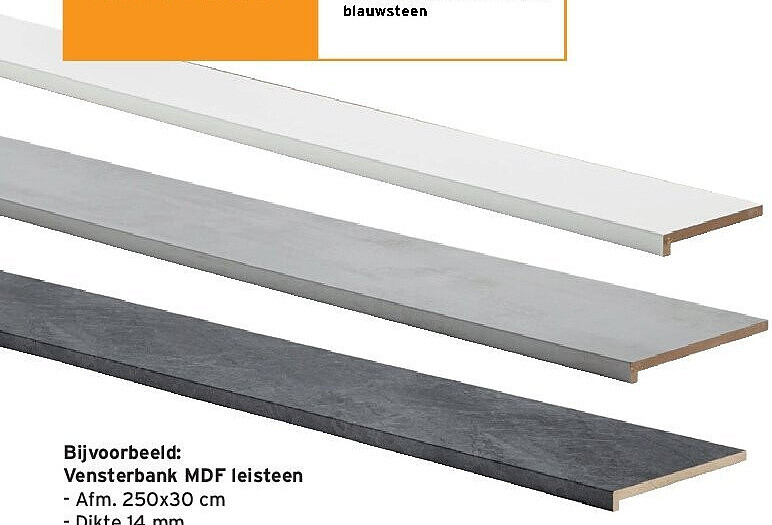 Vensterbank MDF leisteen