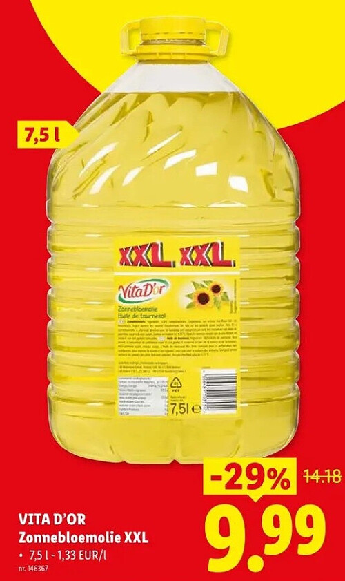 VITA D'OR Zonnebloemolie XXL