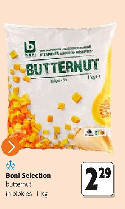 Boni Selection butternut in blokjes 1 kg