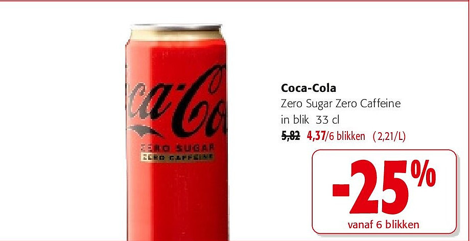Coca-Cola Zero Sugar Zero Caffeine in blik 33 cl