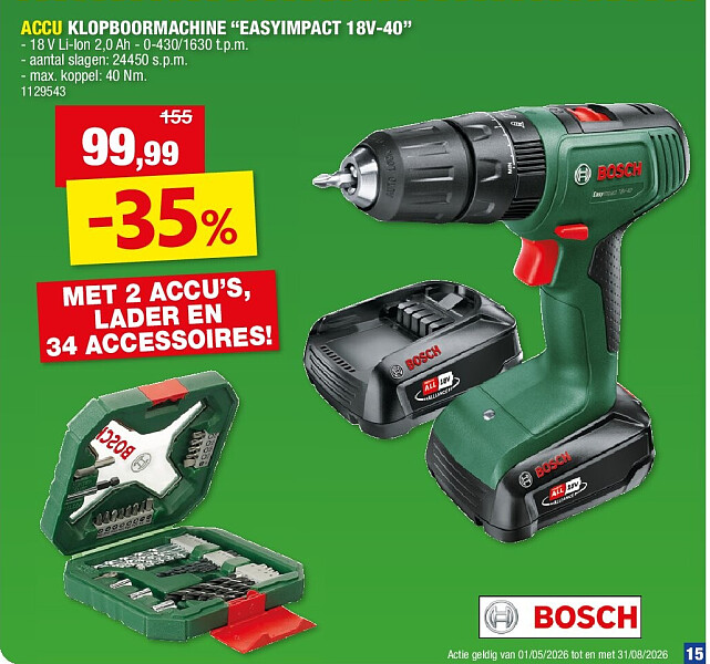 ACCU KLOPBOORMACHINE “EASYIMPACT 18V-40”