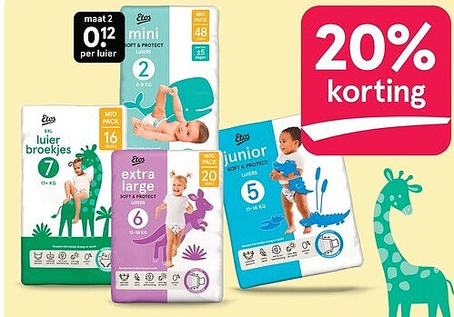 Etos Soft & Protect luiers mini maat 2 midpak 48 stuks