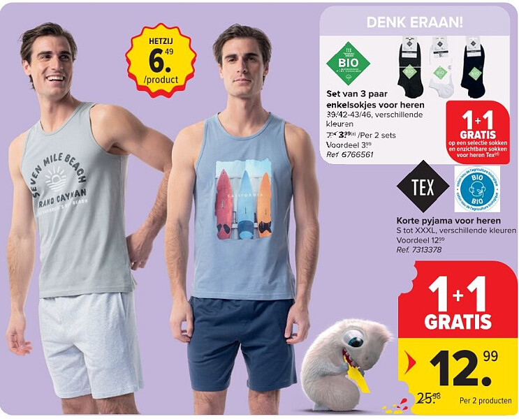 Korte pyjama voor heren