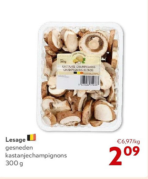 Lesage gesneden kastanjechampignons 300 g