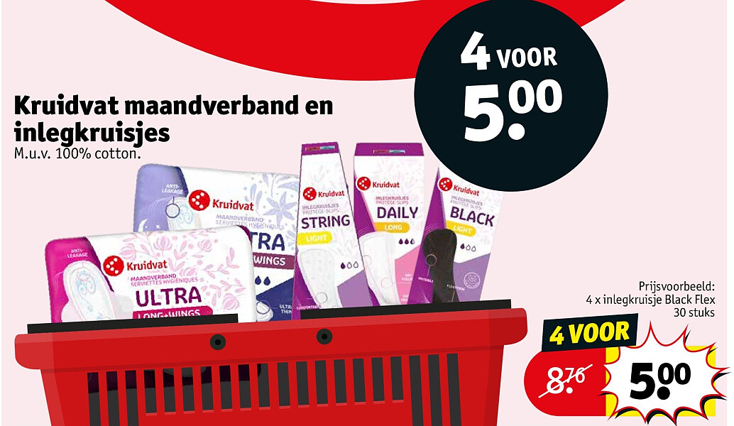 Kruidvat maandverband en inlegkruisjes