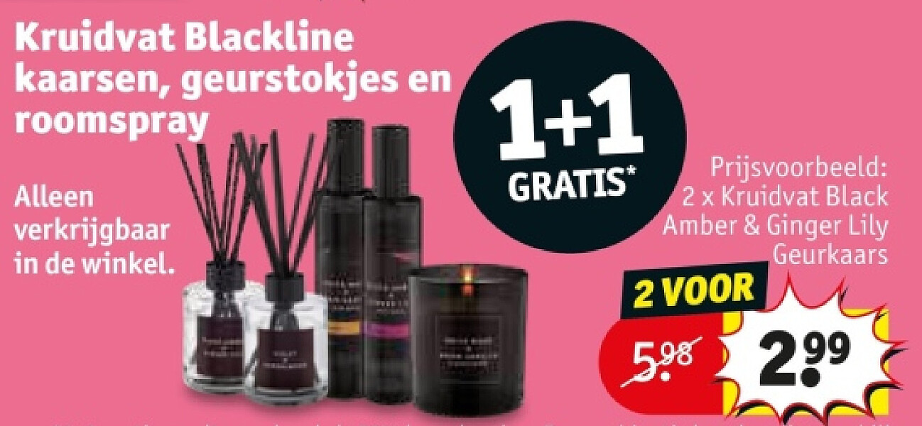 Kruidvat Blackline kaarsen, geurstokjes en roomspray