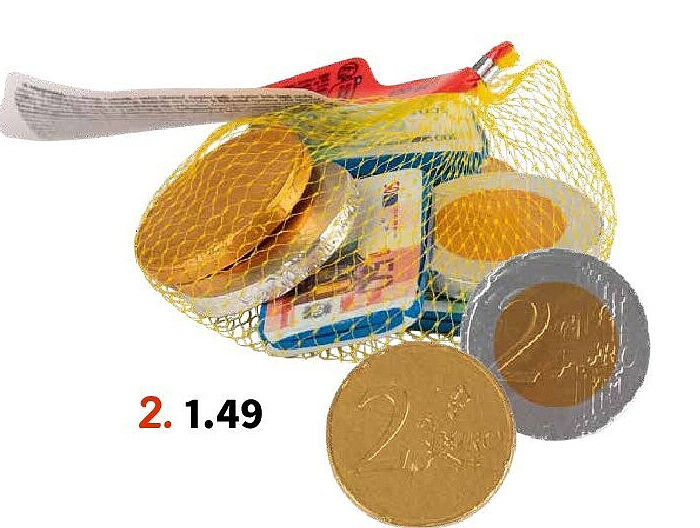 Chocolade munten en biljetten