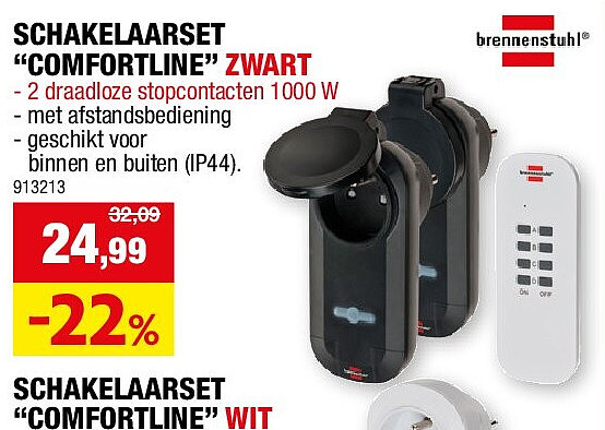 SCHAKELAARSET “COMFORTLINE” ZWART