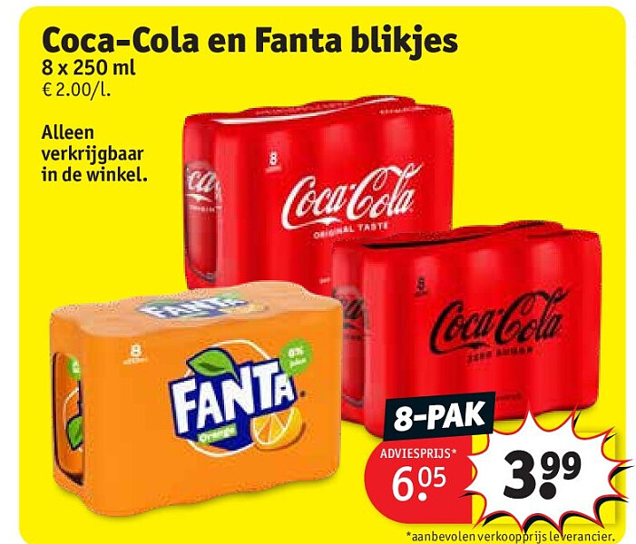 Coca-Cola en Fanta blikjes