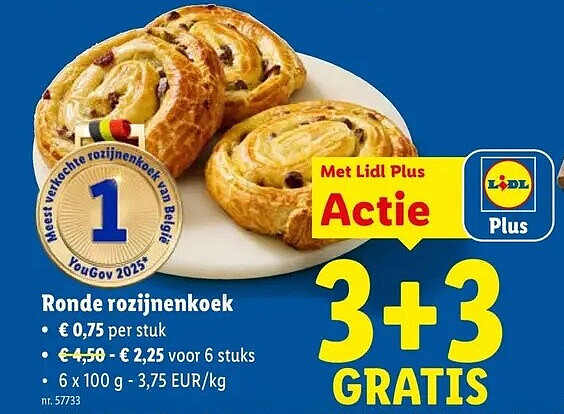Ronde rozijnenkoek