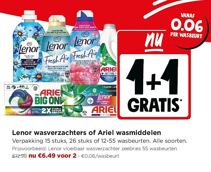 Lenor wasverzachters of Ariel wasmiddelen