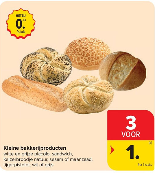 Kleine bakkerijproducten