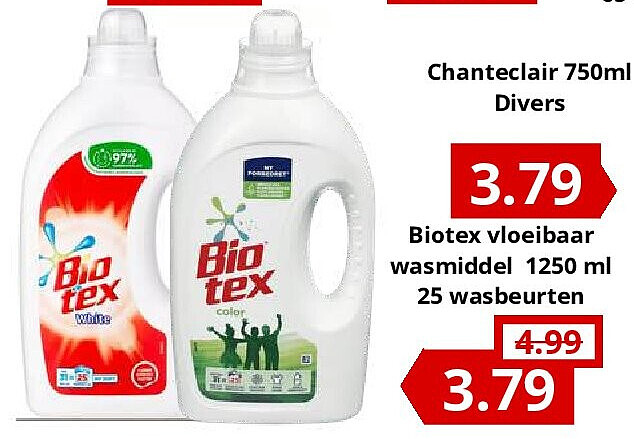 Biotex vloeibaar wasmiddel 1250 ml 25 wasbeurten