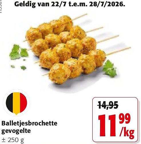 Balletjesbrochette gevogelte