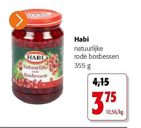 Habi natuurlijke rode bosbessen 355 g