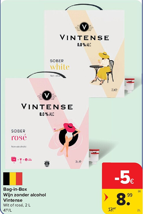Bag-in-Box Wijn zonder alcohol Vintense