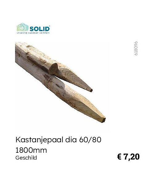 Kastanjepaal dia 60/80 1800mm