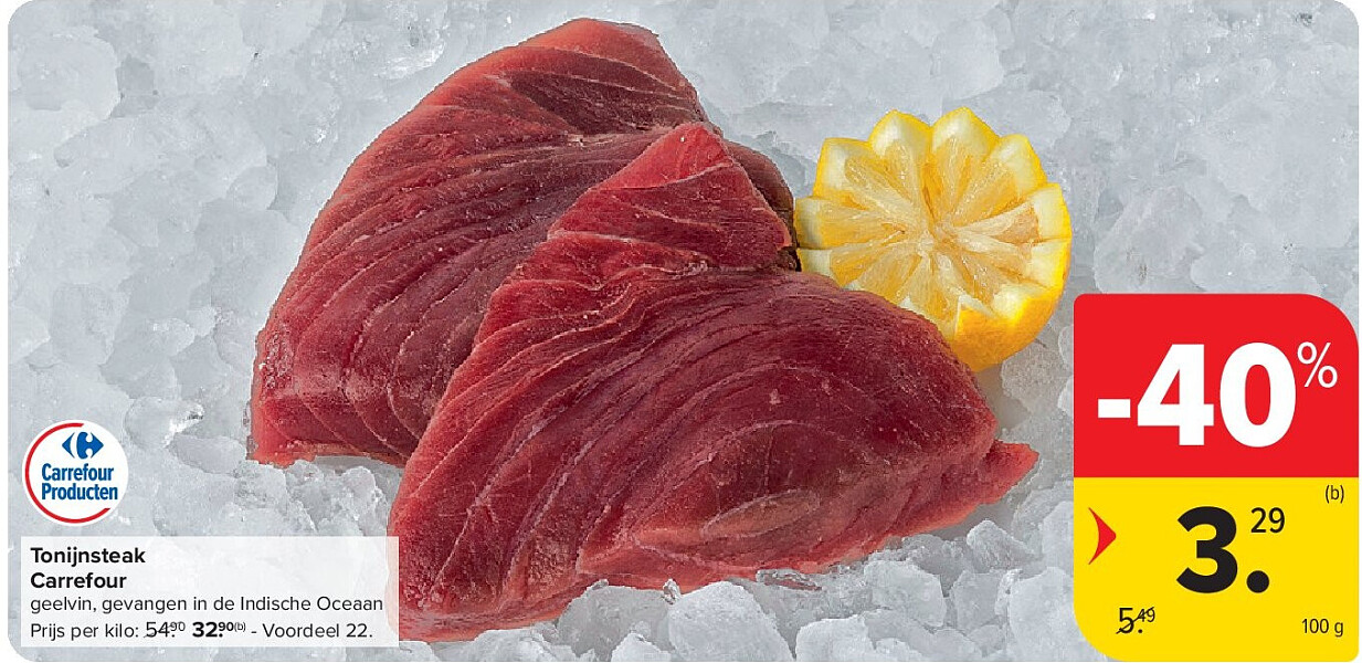 Tonijnsteak Carrefour