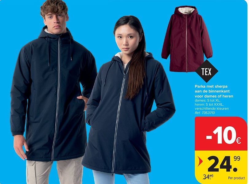 Parka met sherpa aan de binnenkant voor dames of heren
