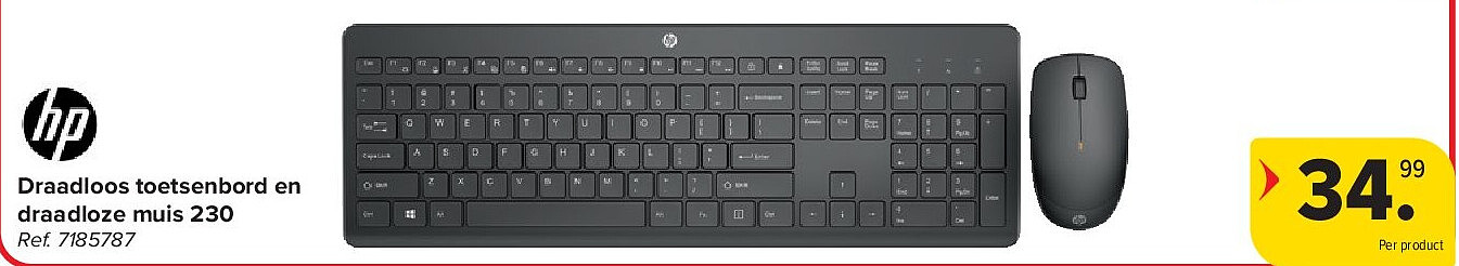 Draadloos toetsenbord en draadloze muis 230