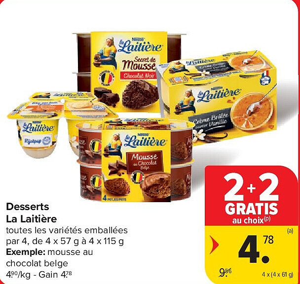 Desserts La Laitière 4 x (4 x 61 g)