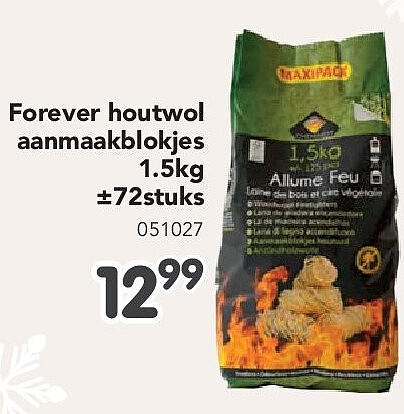 Forever houtwol aanmaakblokjes 1.5kg ±72stuks