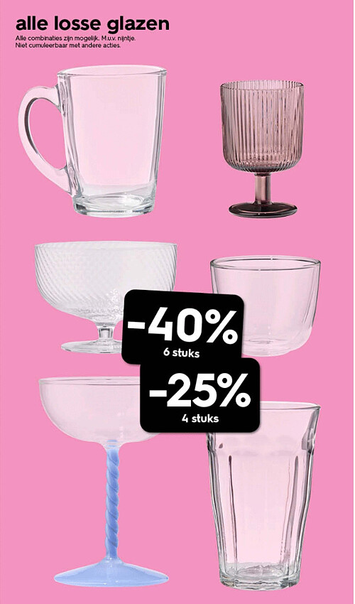 alle losse glazen