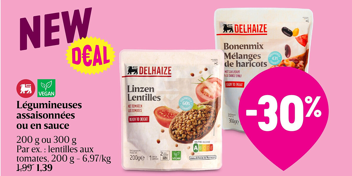 Légumineuses assaisonnées ou en sauce