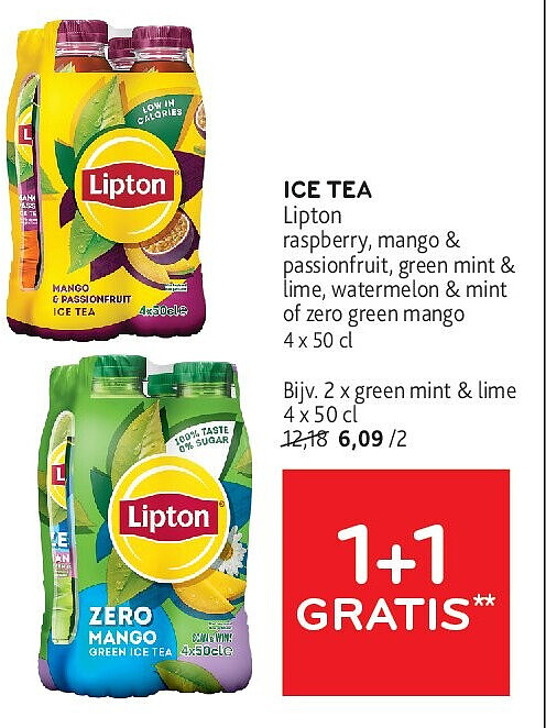 ICE TEA green mint & lime 4 x 50 cl