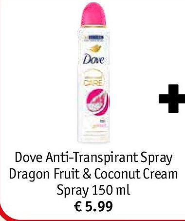Dove Anti-Transpirant Spray Dragon Fruit & Coconut Cream Spray 150 ml