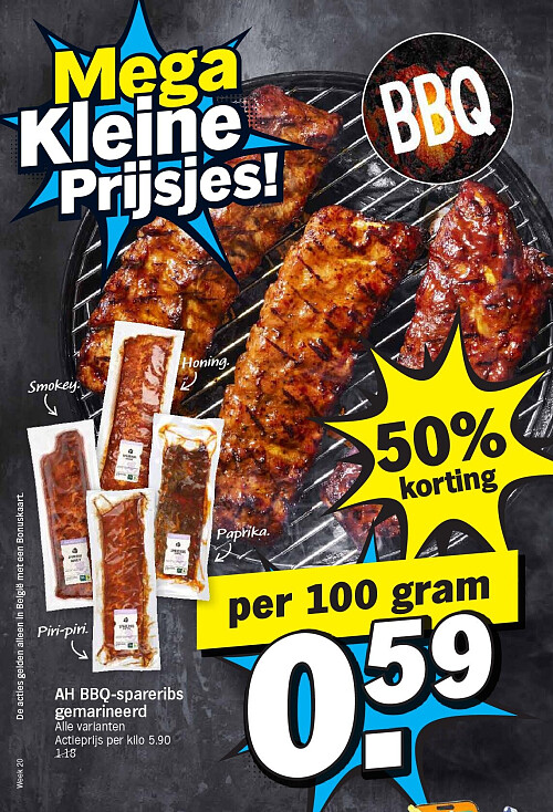AH BBQ-spareribs gemarineerd