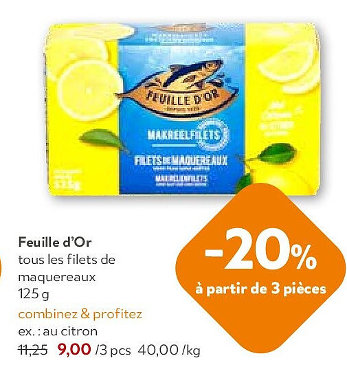 Feuille d’Or tous les filets de maquereaux 125 g