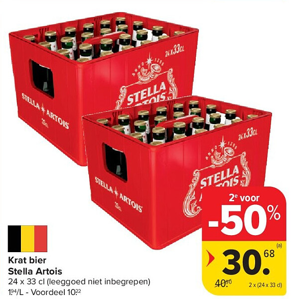 Krat bier Stella Artois