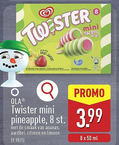 Twister mini pineapple, 8st.