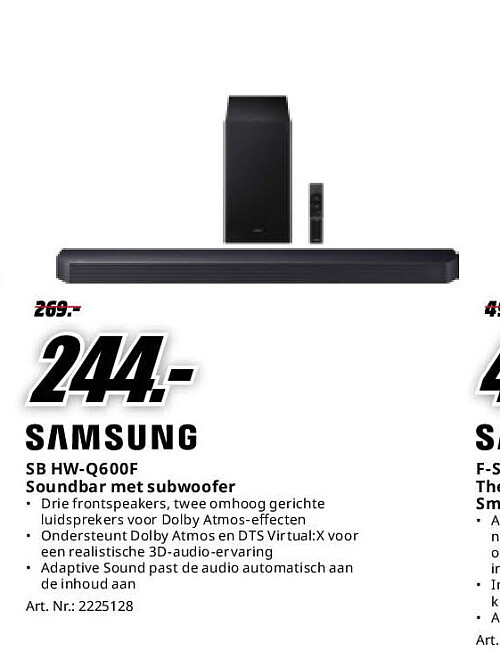 SB HW-Q600F Soundbar met subwoofer