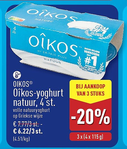 Oîkos-yoghurt natuur, 4st.