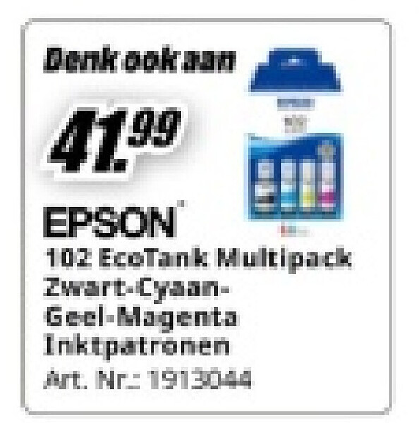 EPSON 102 EcoTank Multipack Zwart-Cvaa GerlMagenta Inktpatro Inktpatronen