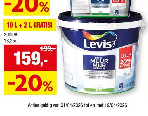 MUURVERF MAT - WIT 10 L + 2 L GRATIS!