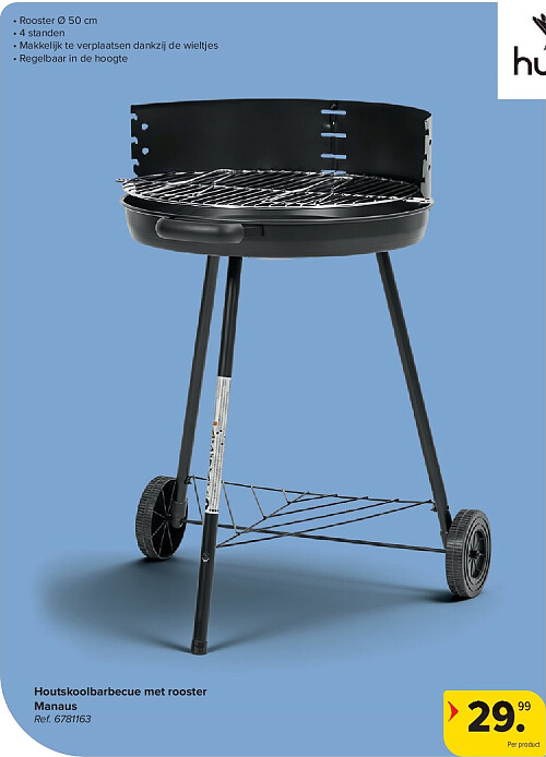 Houtskoolbarbecue met rooster Manaus