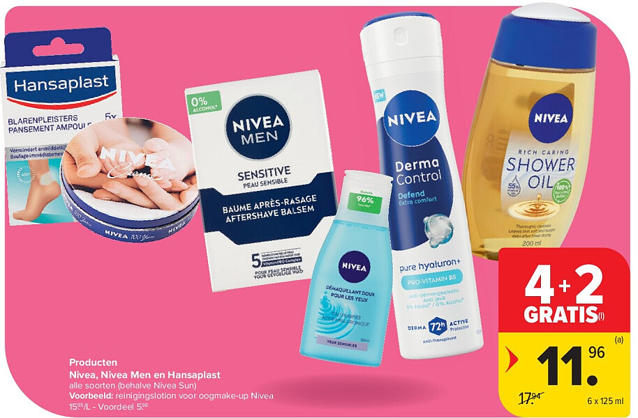 Producten Nivea, Nivea Men en Hansaplast