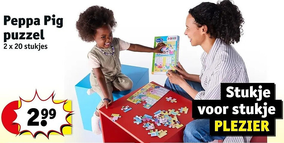Peppa Pig puzzel 2 x 20 stukjes